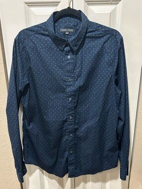 Slate &Stone Button Down Shirt Men’s Blue Star Print ,‎ size M Cotton